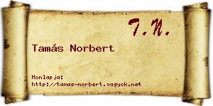 Tamás Norbert névjegykártya